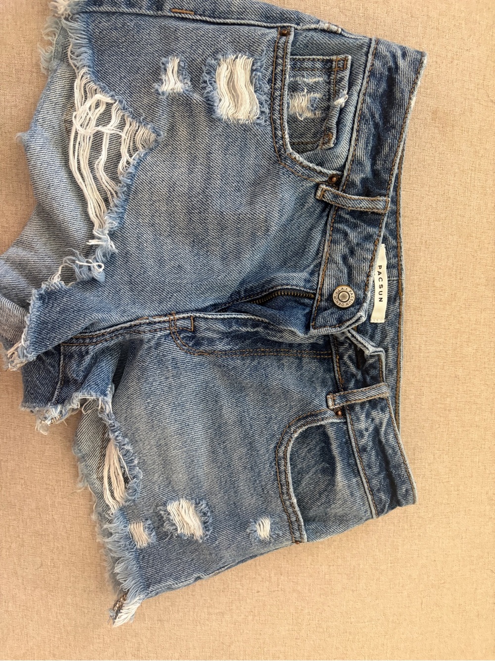 PacSun Distressed Light Blue Denim Cutoff Shorts